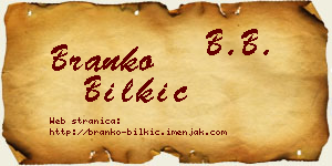Branko Bilkić vizit kartica